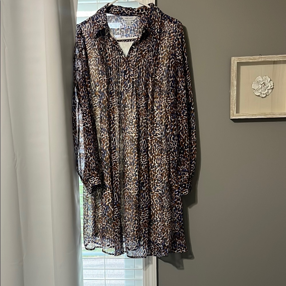 Leopard Print Sheer Dress